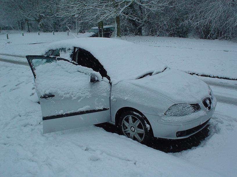 Our car in the snow
